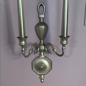 Silver Wall Sconce Candle Holder